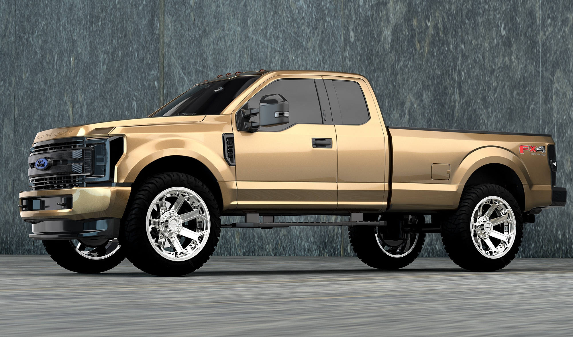 gold ford truck